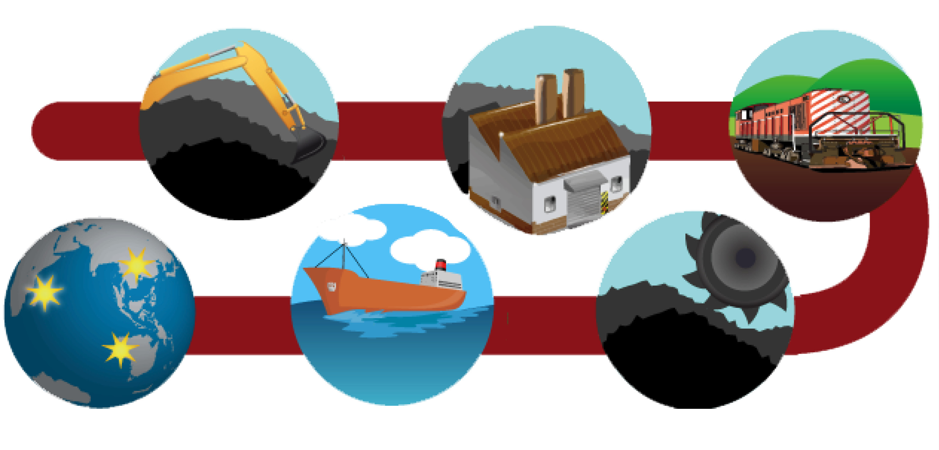Integrated mining, processing, logistics and shipping operations
